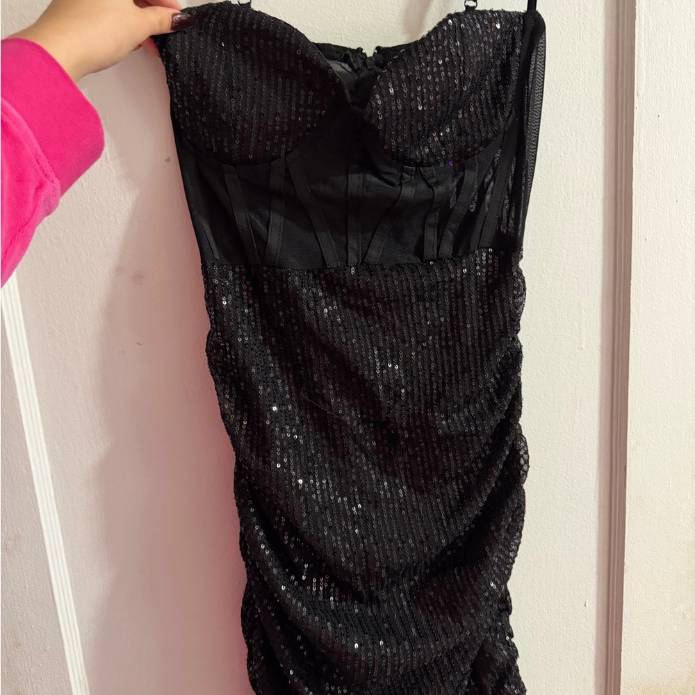 Elegant Black Sequin Dress